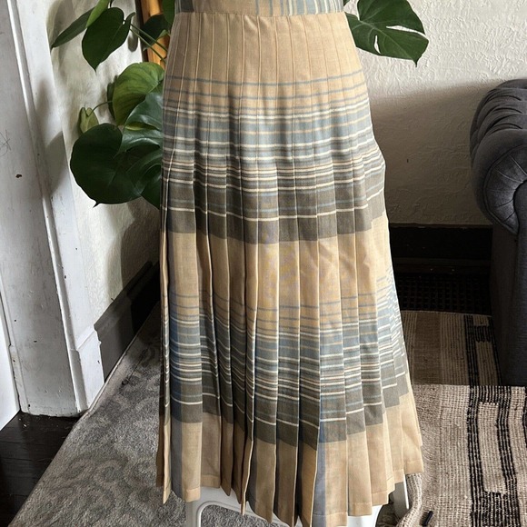 VTG Charlotte Ford Classique Reversible Pleated Midi Skirt Pure Wool 8 GORGEOUS - Picture 3 of 14